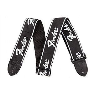 Fender Moven Running Black Silver Logo Strap